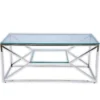 Silvery espresso coffee table