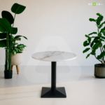 Mono table Round Marble White & Black - Image 2