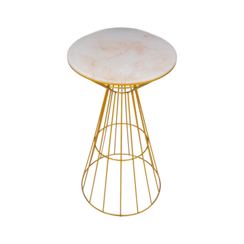 Oro Bar table Marble White & Brown