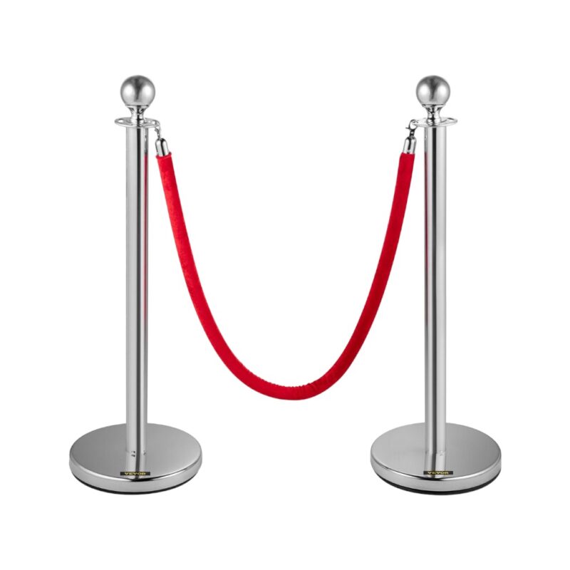 Silver poles & Red ropes