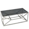 Silvery espresso coffee table black