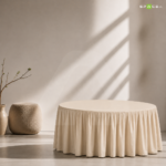 Grande Banquet Table With Beige Cloth - Image 2