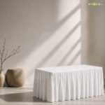 Recta Banquet Table With White Cloth - Image 2